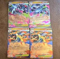 Pokemon TCG Mega Charizard X EX + Mega Charizard Y EX Jumbo Holo Lot 4 English - Image 1