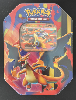 Pokemon TCG Mega Charizard Y Ex Tin 4 Booster Packs + Promo Factory Sealed - Image 1