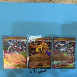 Pokemon TCG English Holo Full Art Mega EX 3-Card Lot Charizard X Y Evolutions - Image 1