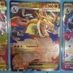 Pokemon TCG English Holo Full Art Mega EX 3-Card Lot Charizard X Y Evolutions - Image 3