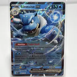 Blastoise ex 009/165 Scarlet & Violet 151 Double Rare Holo Pokemon TCG Card NM - Image 1