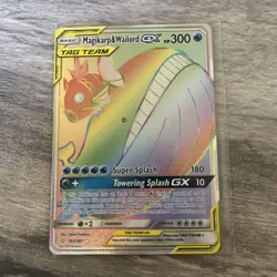 Magikarp & Wailord GX Secret Rainbow 183 Team Up Sun & Moon Tag Team Pokemon - Image 1