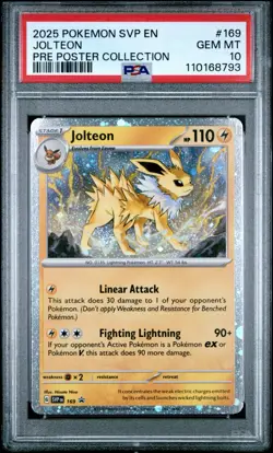 2025 Pokemon SVP Jolteon Black Star Promo PRE Poster Collection #169 PSA 10 - Image 1