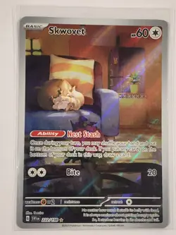 Skwovet 222/198 Illustration Rare Scarlet & Violet Base Set Holo Pokemon TCG LP - Image 1