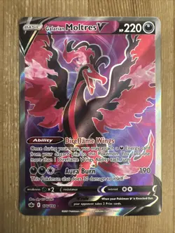 POKEMON Galarian Moltres V Full Art Chilling Reign 176/198 Ultra Rare NM - Image 1