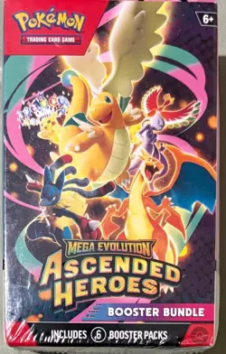 Pokemon TCG Mega Evolution Ascended Heroes Booster Bundle 6 Packs Sealed - Image 1