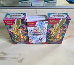 Pokemon TCG 3 Booster Bundle Boxes: Mega Evolution Ascended Heroes + Prismatic - Image 1