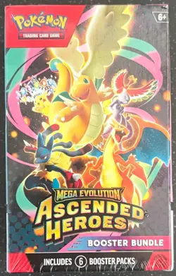 Pokemon TCG Mega Evolution Ascended Heroes Booster Bundle 6 Packs Sealed - Image 1