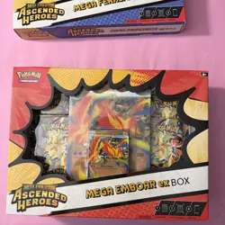 Pokemon Ascended Heroes Mega Emboar EX Box Sealed New - Image 1