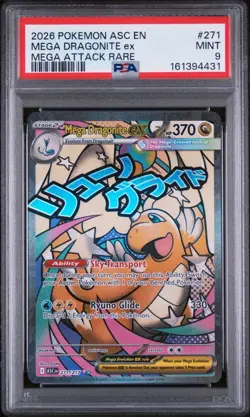Pokemon TCG Mega Dragonite ex 271/217 Me: Ascended Heroes Holo EN PSA 9 - Image 1