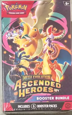 Pokemon TCG Mega Evolution Ascended Heroes Booster Bundle 6 Packs Sealed - Image 1