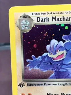 Pokemon TCG 1st Edition Dark Machamp 10/82 Team Rocket Holo Rare WOTC NM Swirl - Image 2