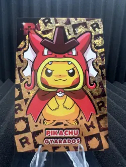 Pikachu Gyarados Poncho - Gold Holo Box Hit - Team Rocket Card Database- Pokemon - Image 1