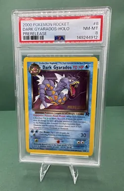 Pokemon Dark Gyarados (Prerelease) Team Rocket 8/82 Holo PSA 8 - Image 1