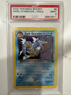 2000 Pokemon Team Rocket Dark Gyarados Holo #8/82 PSA 9 MINT Vintage WOTC - Image 1