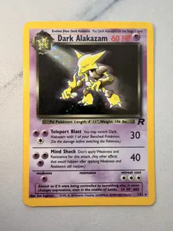Dark Alakazam 18/82 Team Rocket Vintage Holo Rare Pokemon Card WOTC MP - Image 1