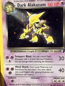 Dark Alakazam 18/82 Team Rocket Vintage Holo Rare Pokemon Card WOTC MP - Image 3