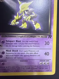 Vintage Dark Alakazam 18/82 Non Holo Team Rocket Set Pokemon Card NM - Image 5