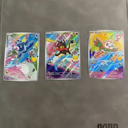 Pokemon TCG First Partner Illustration Collection Series 1 Gen 7 Starters Set - Image 1
