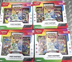 Pokemon TCG First Partner Illustration Collection Series 1 Sealed Boxes Lot of 4 - Image 1