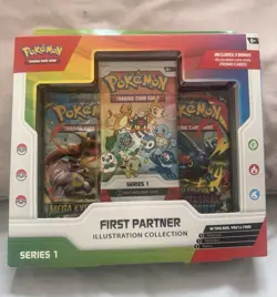 Pokemon TCG First Partner Illustration Collection Series 1 3-Pack Promo Booster - Image 1