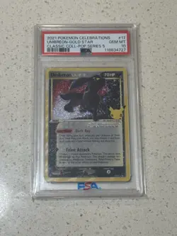 2021 Umbreon Gold Star Holo 17/17 Celebrations Classic Collection Pokemon PSA 10 - Image 1