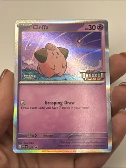 STAFF #037 Cleffa Obsidian Flames Prerelease Promo Scarlet & Violet Pokemon TCG - Image 3