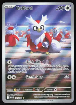Delibird 152/132 Mega Evolution Holo Near Mint Takeshi Nakamura Pokemon TCG - Image 1