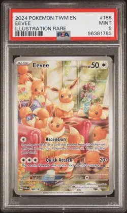 PSA 9 Eevee - 188/167 - Twilight Masquerade - Pokemon - Read Description - Image 1