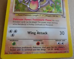Aerodactyl 1/62 Rare Holo Fossil Set Pokemon Card HP - Image 3
