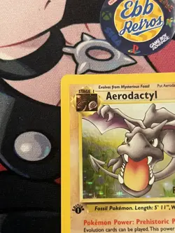 Pokemon TCG Aerodactyl Fossil 1st Edition Prerelease Holo Card 1/62 - Image 5