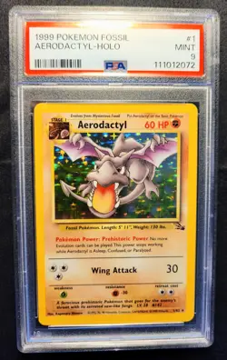 1999 Aerodactyl Fossil Holo #1/62 PSA MINT 9 WOTC Vintage Rare Pokemon Card - Image 2