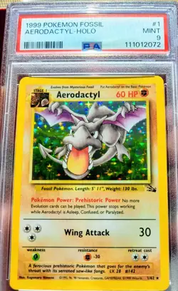 1999 Aerodactyl Fossil Holo #1/62 PSA MINT 9 WOTC Vintage Rare Pokemon Card - Image 4