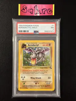 PSA 7 Aerodactyl Holo Rare Fossil 1/62 Pokemon Card - Image 1