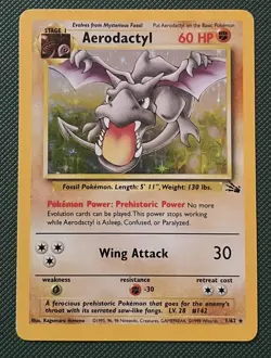 Aerodactyl Pokemon Card Holo WOTC 1/62 Fossil Set Rare Vintage 1999 MP - Image 1