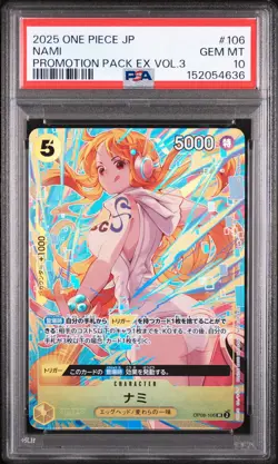 2025 ONE PIECE JAPANESE PROMOTION PACK EX VOL.3 #106 NAMI PSA 10 - Image 1