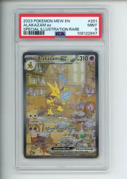 2023 Pokemon Mew EN 151 Alakazam EX 201/165 Special Illustration Rare PSA 9 - Image 1