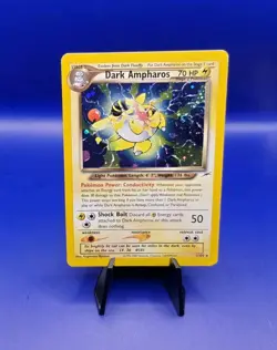 Dark Ampharos 1/105 Neo Destiny Holo Pokemon Card Nintendo TCG WOTC 2000 SWIRL - Image 1