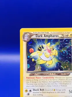 Dark Ampharos 1/105 Neo Destiny Holo Pokemon Card Nintendo TCG WOTC 2000 SWIRL - Image 4