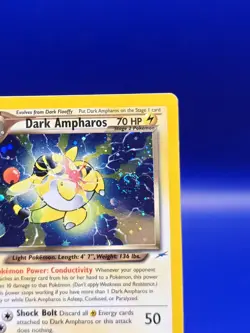 Dark Ampharos 1/105 Neo Destiny Holo Pokemon Card Nintendo TCG WOTC 2000 SWIRL - Image 5