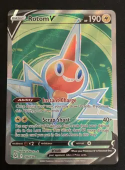 Rotom V 176/196 Lost Origin Full Art Ultra Rare Holo Pokemon TCG Card NM - Image 1