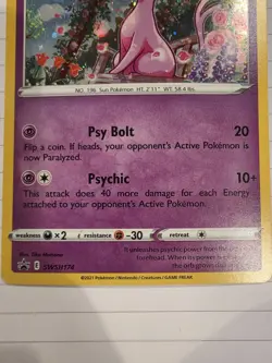 Pokemon TCG Espeon SWSH174 SWSH Promo Cards Holo Promo Stage 1 110 HP - Image 3