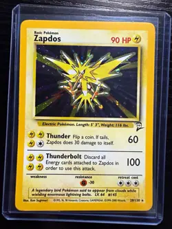 Wizards of the Coast Pokemon TCG Zapdos 20/130 Base Set 2 Holo Rare 90 HP - Image 1