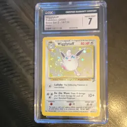 CGC 7 2000 Pokemon TCG Base Set 2 Wigglytuff 19/130 Holo Rare English - Image 1