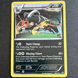 Pokemon TCG Houndoom 56/101 Plasma Blast Holo Rare Stage 1 100 HP EN 2013 - Image 1