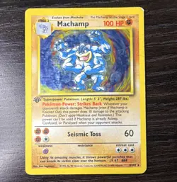 Machamp 8/102 1st Edition 1999 Holo Rare English Pokemon TCG HP - Image 1