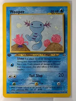 Pokemon Card - Wooper Neo Discovery 71/75 Common 1st Edition - M/NM - Image 1