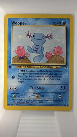 Pokemon Card - Wooper Neo Discovery 71/75 Common 1st Edition - M/NM - Image 1