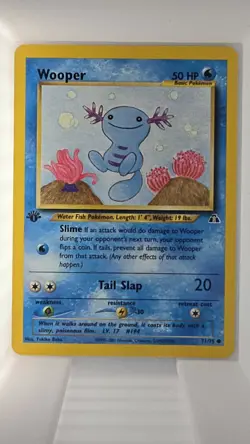 Pokemon Card - Wooper Neo Discovery 71/75 Common 1st Edition - M/NM - Image 1