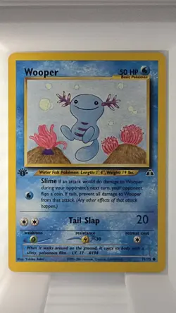Pokemon Card - Wooper Neo Discovery 71/75 Common 1st Edition - M/NM - Image 1